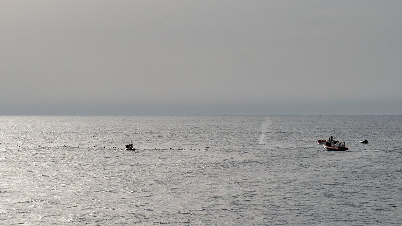 So-called Libyan Coastguard shooting in the water