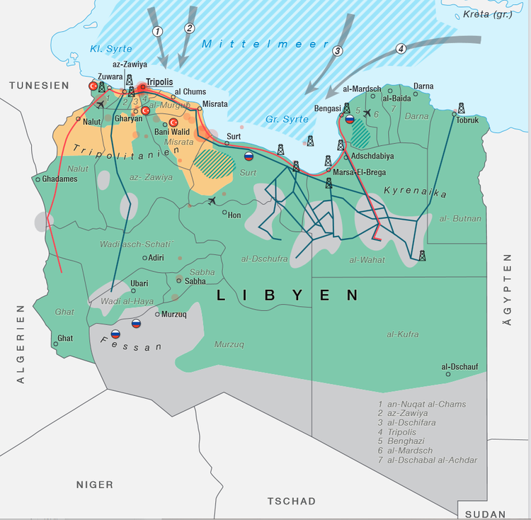 Libya political map